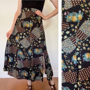 90’s Ribkoff floral maxi skirt / size 12